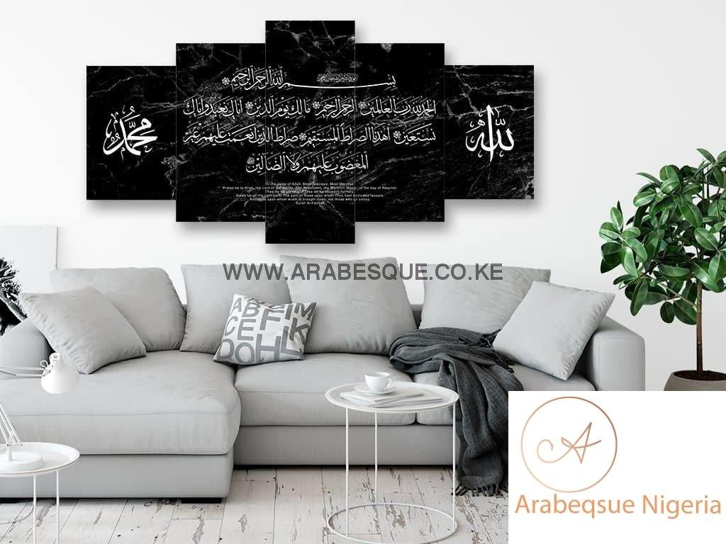 Al Fatihah The Opening Black Marble - Arabesque Nigeria-Buy Islamic Art Nigeria