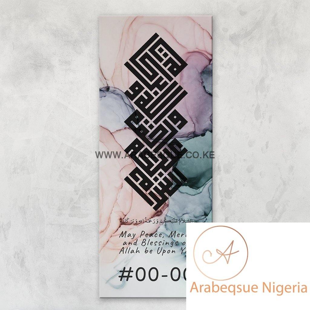 Assalamualaikum Kufi Beautiful Pastel Abstract Stretched Canvas Frame - Arabesque Nigeria-Buy Islamic Art Nigeria