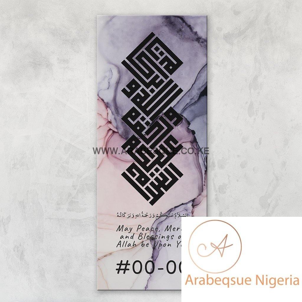 Assalamualaikum Kufi Ethereal Texture V71 Stretched Canvas Frame - Arabesque Nigeria-Buy Islamic Art Nigeria