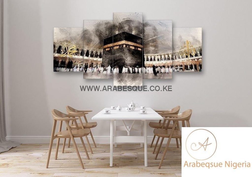 The Great Mosque Of Mecca Al Masjid Al Aram Allah Muhammad Digital Painting - Arabesque Nigeria-Buy Islamic Art Nigeria
