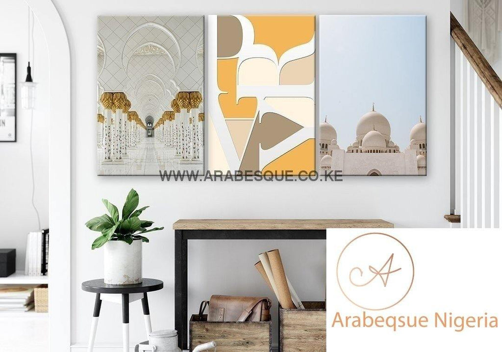 Pray Series Set Sheikh Zayed Mosque Canvas Set - Arabesque Nigeria-Buy Islamic Art Nigeria