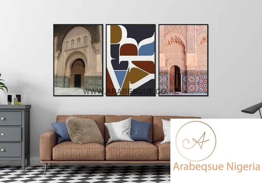 Pray Series Set Hassan Ii Mosque Ver 2 Canvas Set - Arabesque Nigeria-Buy Islamic Art Nigeria