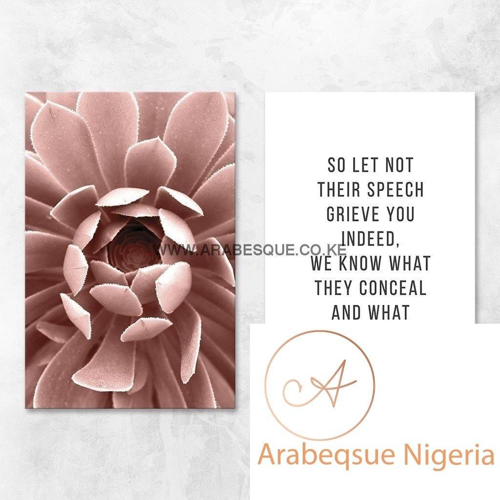 Reminder Series Set Surah Ya Sin 36 76 Blush Pink Catus - Arabesque Nigeria-Buy Islamic Art Nigeria