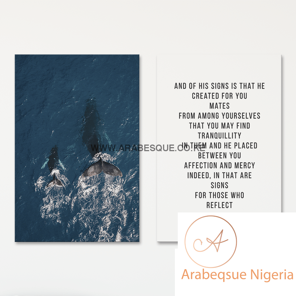 Reminder Series Set Surah Ar Rum 30 21 Beautiful Whales - Arabesque Nigeria-Buy Islamic Art Nigeria