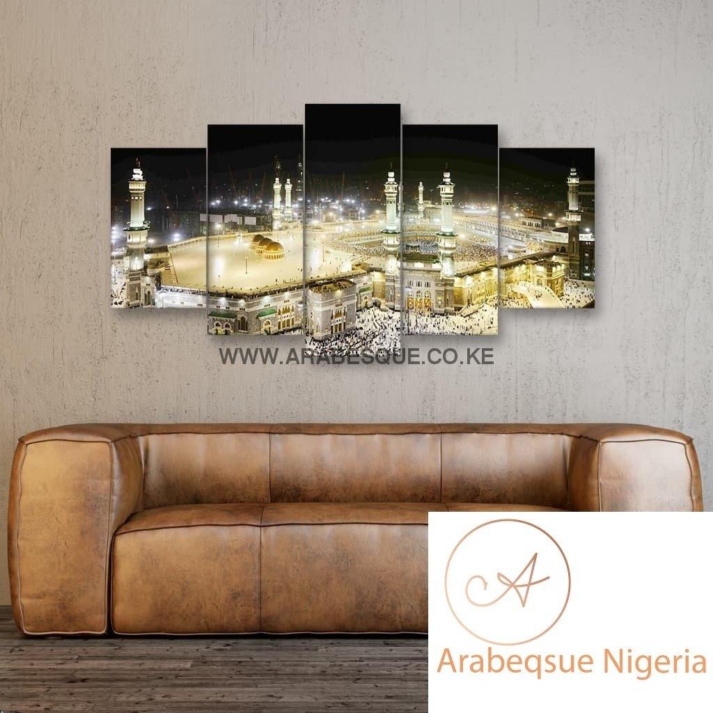 The Great Mosque Of Mecca Al Masjid Al Aram At Night - Arabesque Nigeria-Buy Islamic Art Nigeria