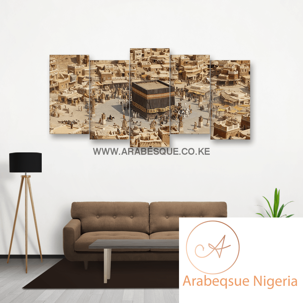 Stylized Oil Painting Print Of Old Mecca - Arabesque Nigeria-Buy Islamic Art Nigeria